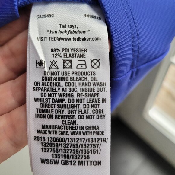 NWT Ted Baker Dress Skater Dress Marine Blue Size 0 - Picture 11 of 11